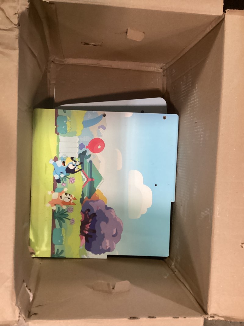 Condition photo showing As Is for delta children bluey chair desk with storage bin - greenguard gold certified, blue