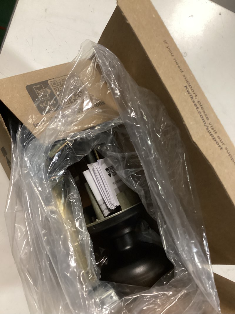 Condition photo showing Good Condition for kwikset hancock entry door knob with lock and key, secure keyed handle exterior, front entrance and bedroom, venetian bronze, pick resistant smartkey rekey security and microban keyed entry venetian bronze