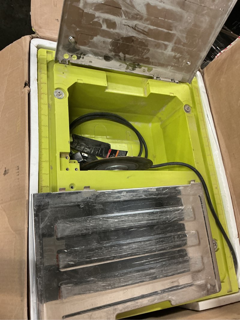 Condition photo showing As Is for 0.75 hp 7 in. 4.8 amp tabletop tile saw