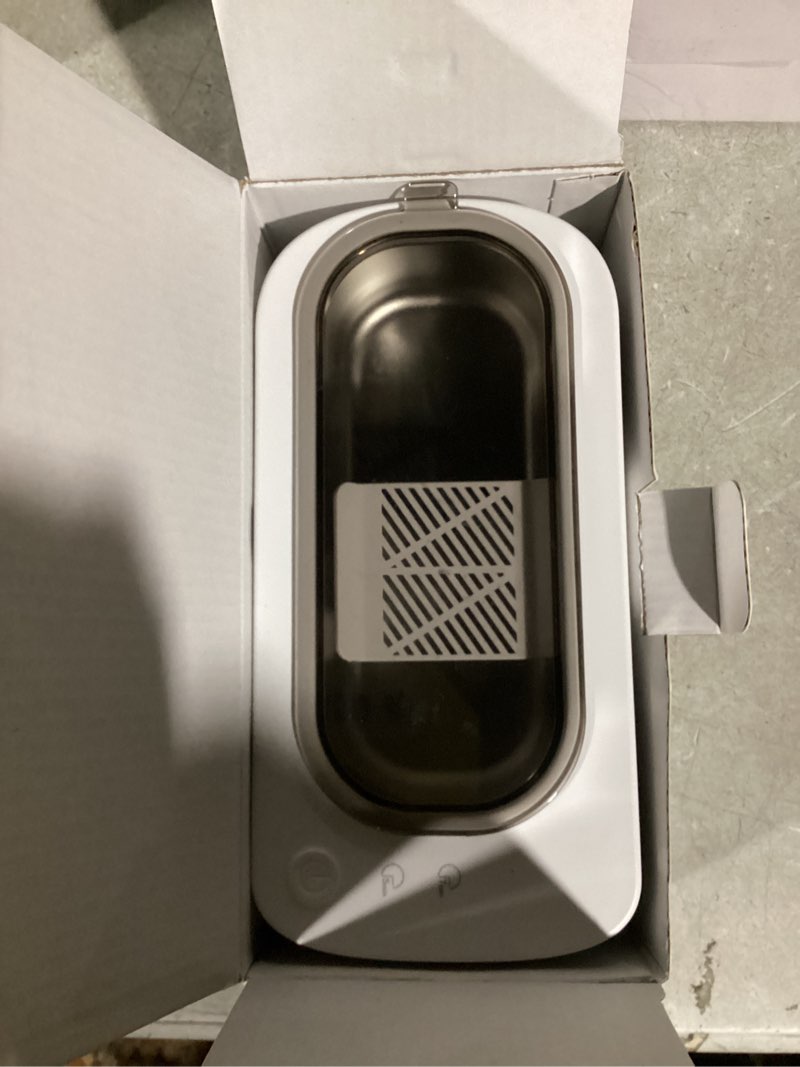 Condition photo showing Good Condition for Ultrasonic Jewelry Cleaner Machine: 48KHz Ultra Sonic Cleaner for Jewelry,Eyeglass,Rings,Watch Band,Dentures,with Dual Cleaning Modes,350ML 304 Stainless Steel Tank,Gift for Wife,Mom,Daughter White