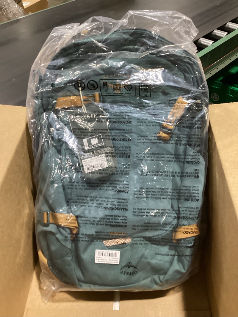 Condition photo showing New/Like New for osprey nebula commuter backpack - everyday bag with laptop sleeve and bottle pockets, torrent blue heather