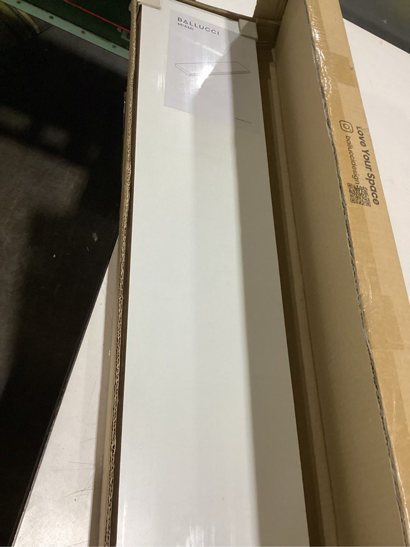 Condition photo showing Good Condition for Ballucci Floating Shelf, 36" Wood Wall Shelf with Invisible Brackets for Bathroom, Living Room, Bedroom, Kitchen, Nursery, 8" Deep, White 36" - 1 Piece White