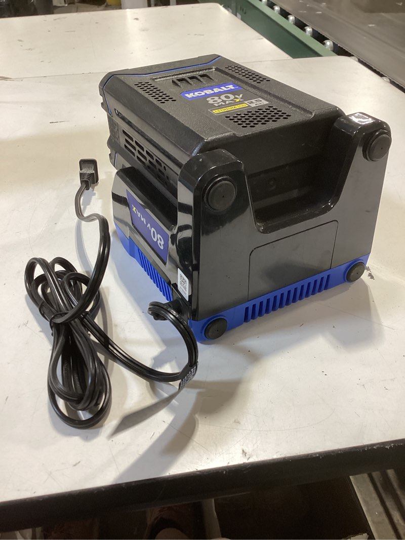 Condition photo showing As Is for kobalt 80 -volt, 2.5 ah 1 -pack lithium ion (li-ion) battery and charger