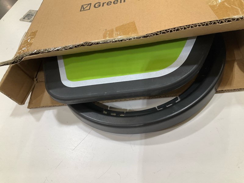 Condition photo showing Good Condition for trampoline basketball hoop, with pump and mini balls, easy to assemble sturdy for dunk fit, waterproof, accessory of trampoline, green