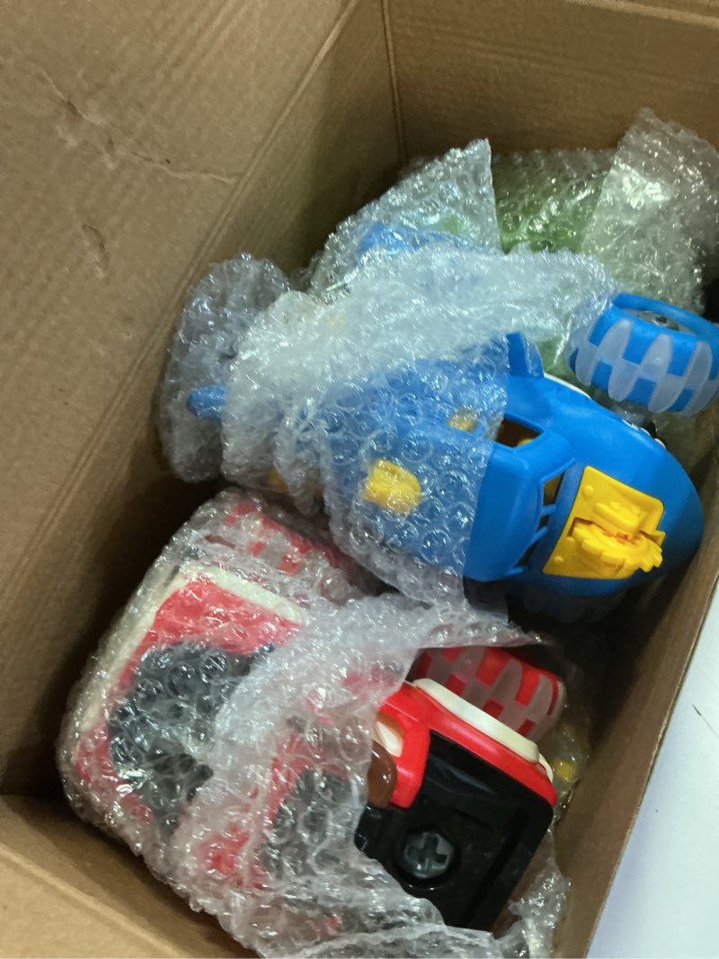 Condition photo showing New/Like New for 4 pack monster truck toys for 2 3 4 5 6 7 year boys, light-up car toys with light-up wheels, take apart toys trucks for toddler toys 2-3, birthday for toddler boys ages 2-4