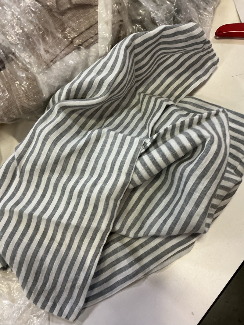 Condition photo showing Good Condition for european linen stripe sham set grey/white stripe 20” x 30”