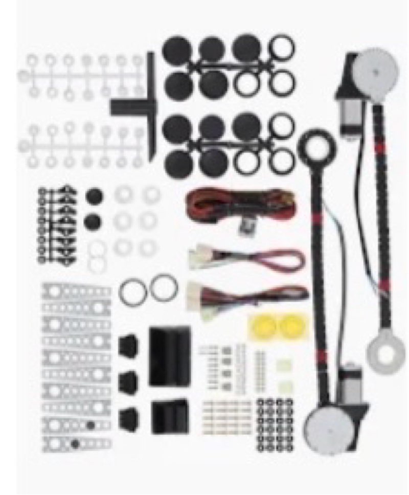 JDMSPEED New Universal Electric Power Window Lift Regulator Conversion Kit with Switches Wiring and 