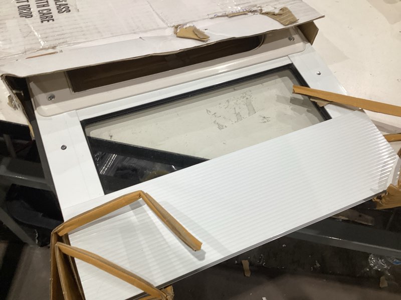Condition photo showing As Is for ideal pet products aluminum sash window chubbykat large white aluminum window pet door