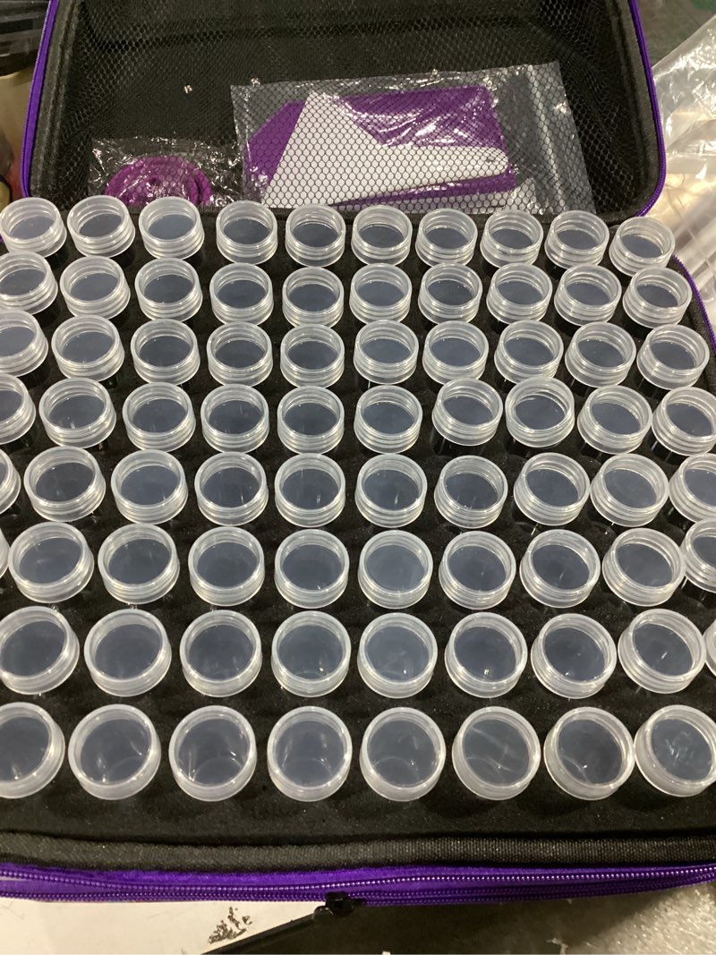 Condition photo showing Good Condition for zoretco diamond painting storage case,240 slots diamond art kits with accessories for craft jewelry beads organizer boxes butterfly 240 jars
