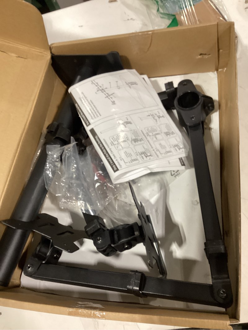 Condition photo showing As Is for Suptek Dual Monitor Arm Desk Mount,Ultrawide Dual Monitor Arm for 2 Monitor Screens up to 42 inches and Max 22lbs Each,Extra Tall 15.75" Pole Fully Adjustable Monitor Stand for Desk,Black(MD9442LB) 13"-42" Black