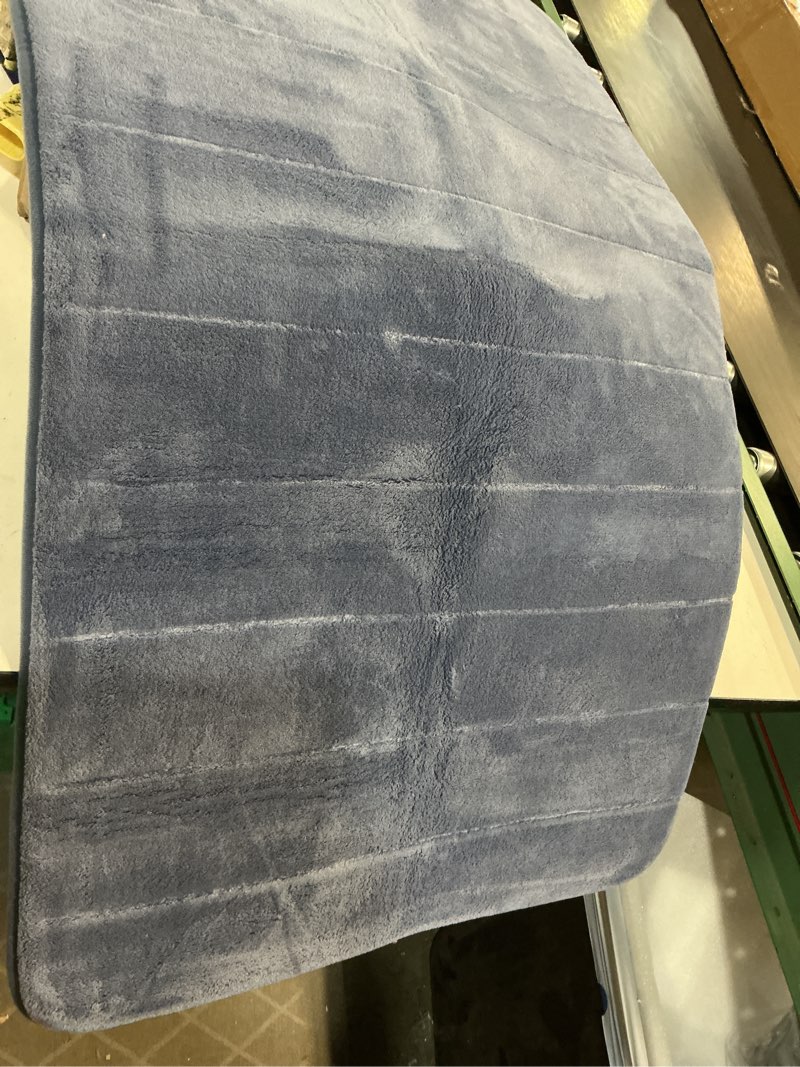 Condition photo showing Good Condition for Yimobra Memory Foam Bath Mat, Super Soft Absorbent Bathroom Rug Non Slip, Quick Dry, Machine Washable Floor Carpet for Tub Shower, Home Decor Accessories, 23 x42 Denim Blue
