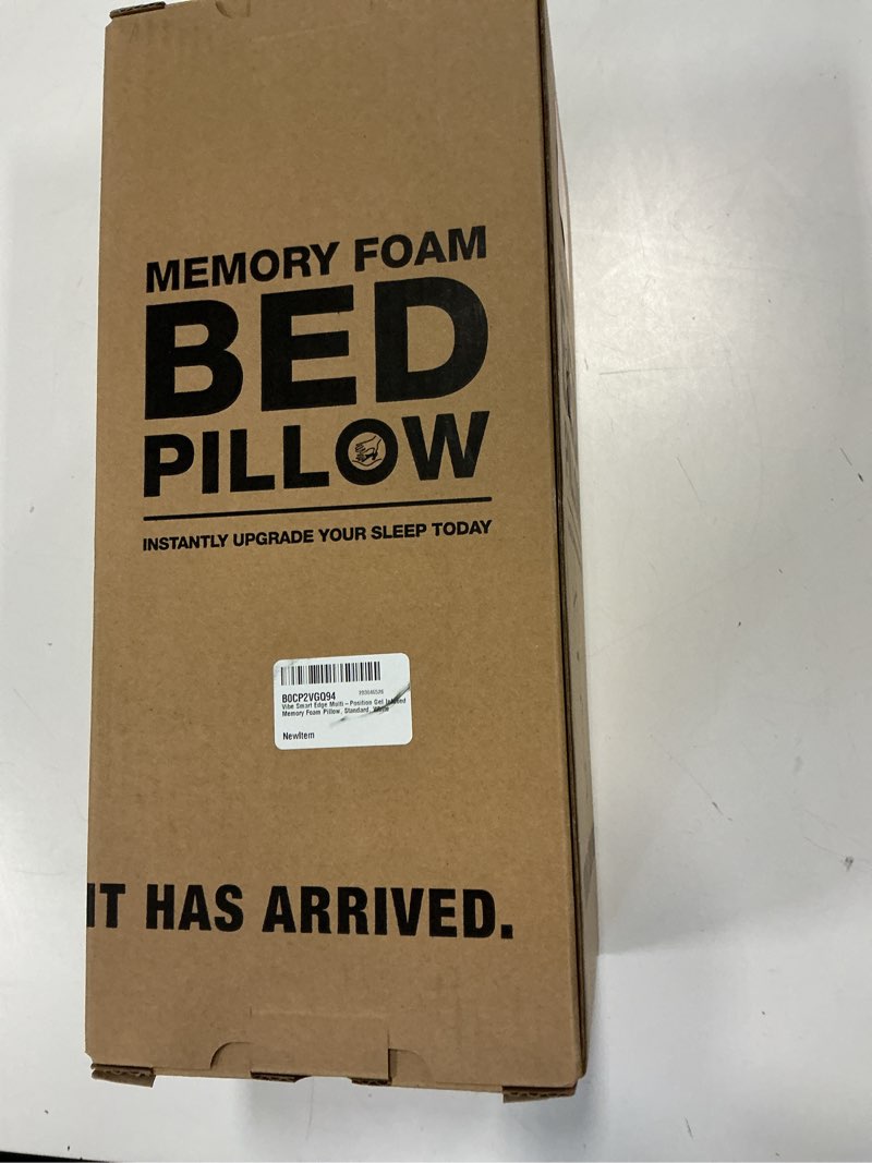 Condition photo showing New/Like New for Vibe Smart Edge Multi-Position Gel Infused Memory Foam Pillow, Standard, White