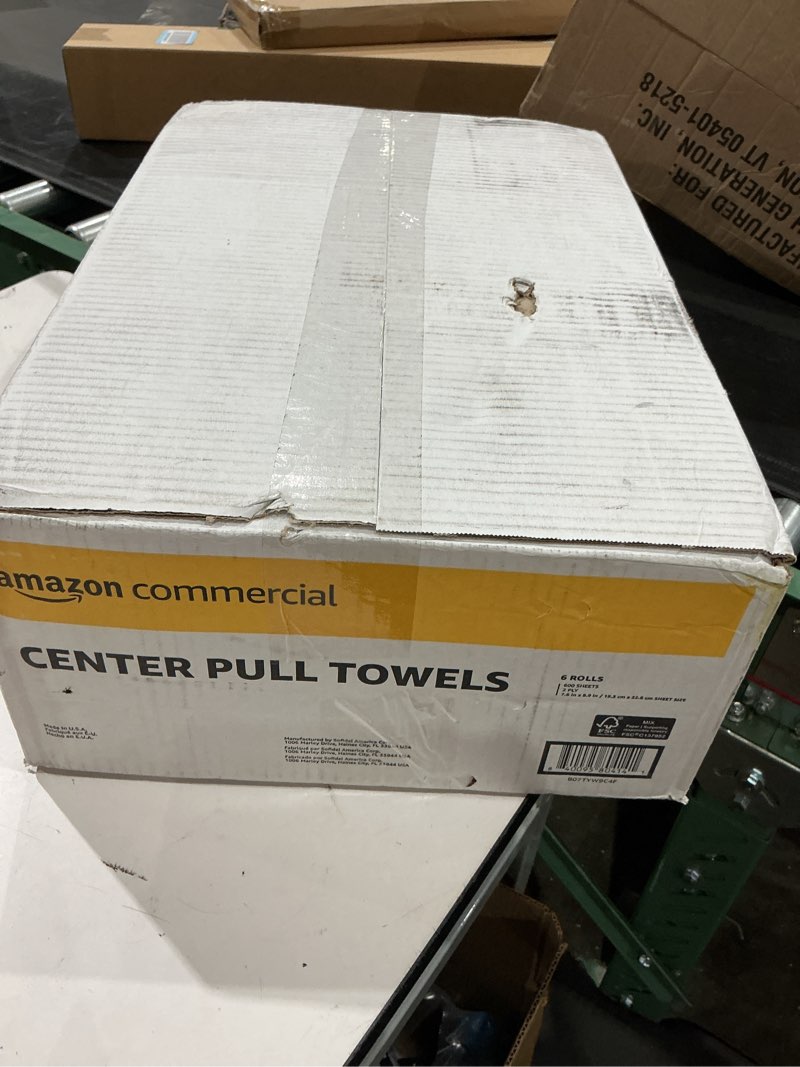 Condition photo showing New/Like New for amazoncommercial 2-ply white 7.6' center pull paper towels |bulk for business | centerfeed hand towels |compatible with universal dispensers|fsc certified |600 sheets per roll (6 rolls)(7.6 x 9 sheet)