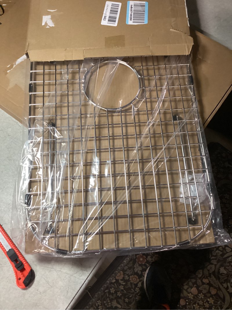 Condition photo showing New/Like New for Sink Bottom Grid 27-1/2" x 14-1/4", Centered Drain with Corner Radius 3-1/2" (27-1/2" x 14-1/4" Center Drain) - for Single Bowl Kitchen Sink