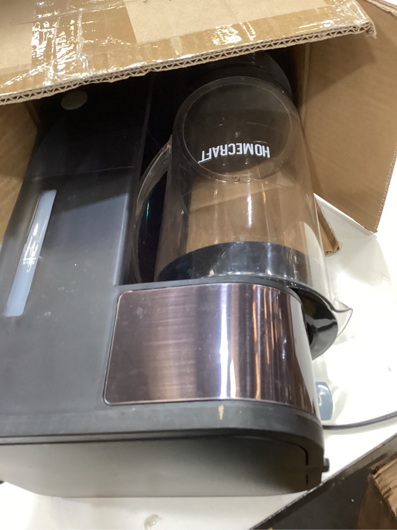 Condition photo showing As Is for homecraft 3-quart iced coffee and tea maker with filter basket, flavor enhancer, adjustable brew strength, black 3 qt - black