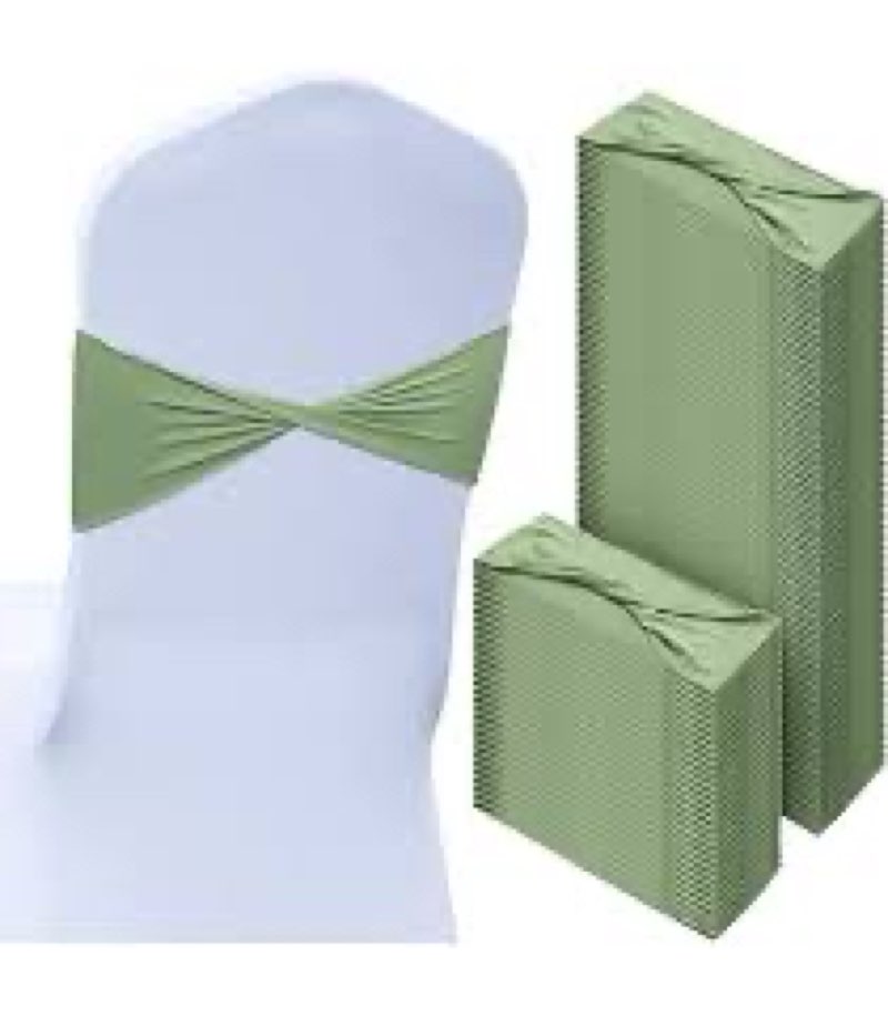 Kinlop 150 Pcs Spandex Chair Sashes Bows Stretch Chair Cover Bands Elastic Ties Bands Slider Sashes 