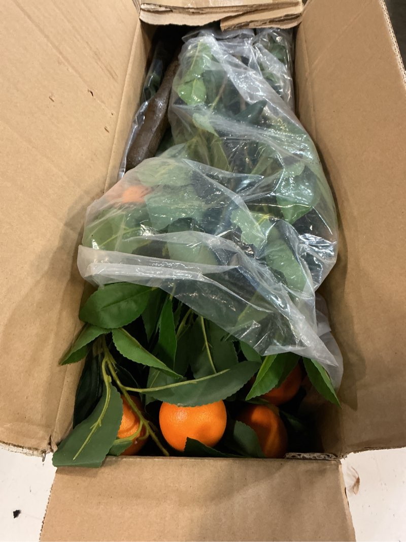 Condition photo showing Good Condition for artificial orange tree 5ft fake citrus fruits plant in pot large fake floor plants faux trees indoor orange decorations for home living room office 3ft 3in