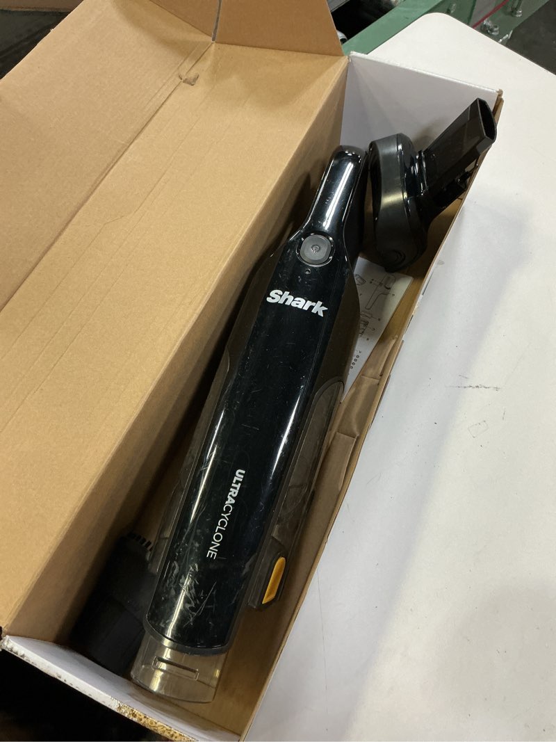 Condition photo showing As Is for Shark UltraCyclone Pet Pro Plus Cordless Hand Vacuum, Powerful Suction, Handheld Vacuum for Car & Home, Pet Power Brush, Crevice Tool, Scrubbing Brush, XL Dust Cup, Black, CH951