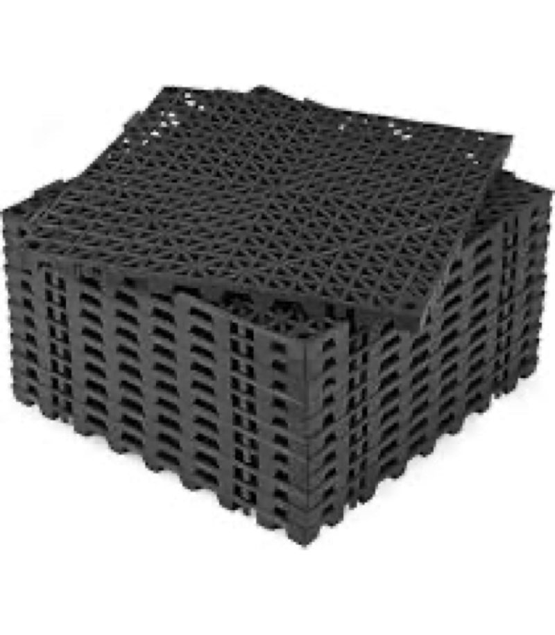 Interlocking Floor Tiles 50 ct Pack 12\"X12\" Waterproof Modular Cushion Mats, Non-Slip Drainage Tiles f