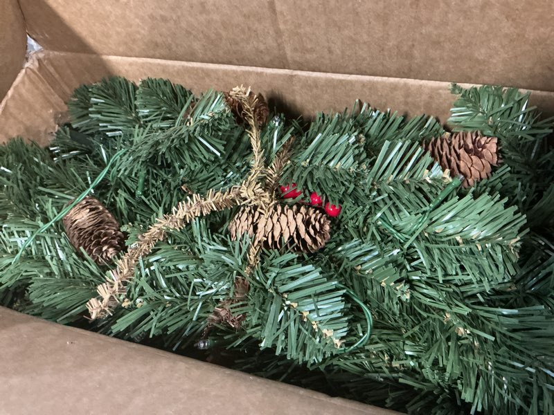 Condition photo showing New/Like New for 4FT Artificial Potted Christmas Tree with Lights, Pre-lit Mini Christmas Tree with 50 LED Lights, Small Fake Spruce Tree with 140 Branch Tips, Pine Cones&Red Berries, Battery Operated Green