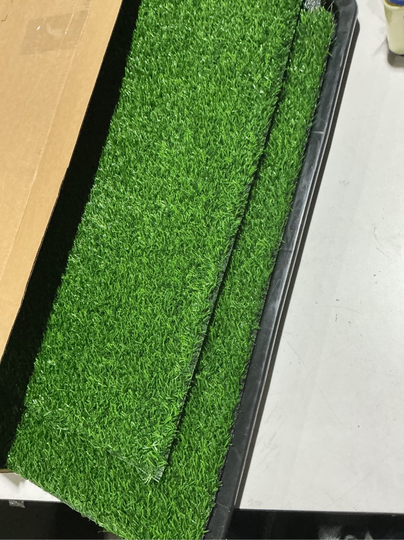 Condition photo showing Good Condition for dog grass pad with tray,30x20 in dogs potty tray with 2-pack upgraded replacement artificial grass,dog litter box for pet training,indoor portable pottys pet toilet