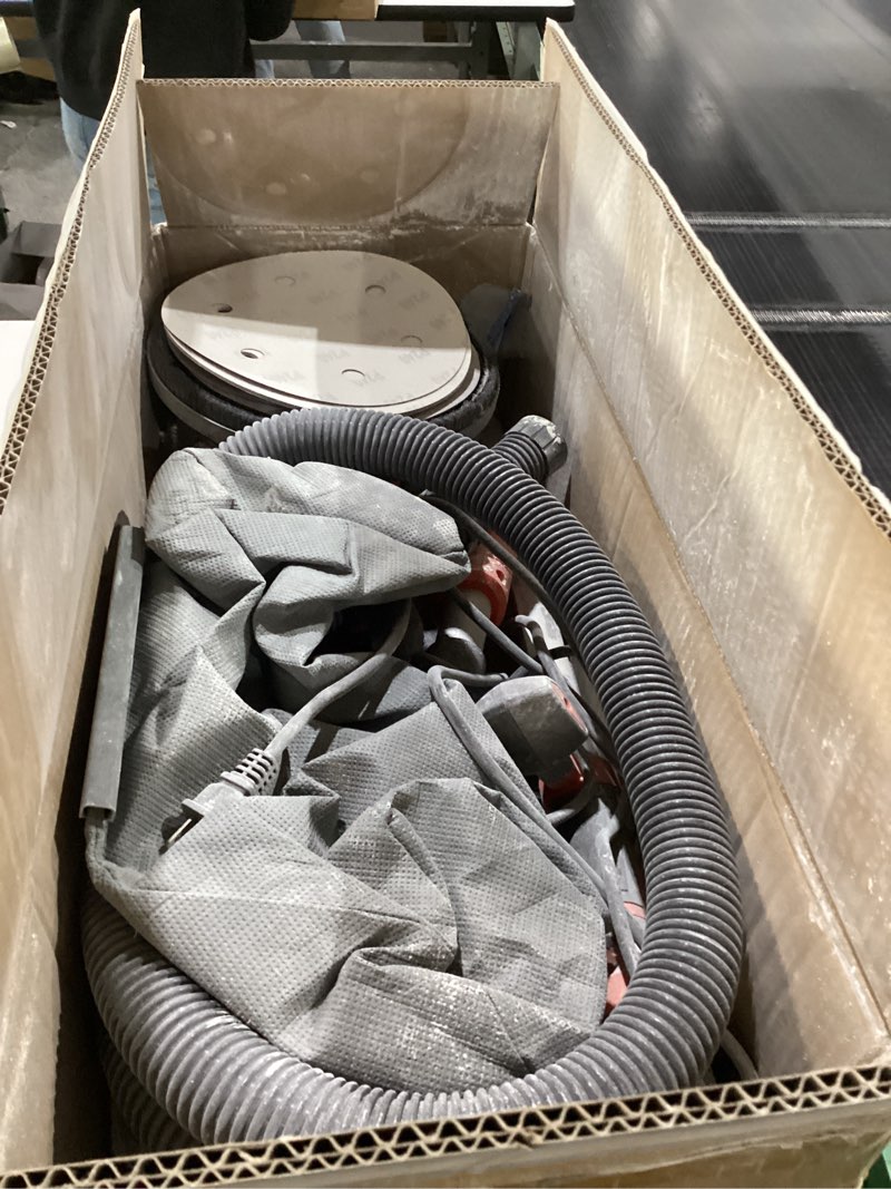 Condition photo showing As Is for Drywall Sander, 1000W Popcorn Ceiling Removal Tool, Automatic Drywall Sander with Vacuum Dust Collection, LED Light, 6 Variable Speed 800-2200RPM, Foldable & Extendable Handle,15Pcs Sanding Discs