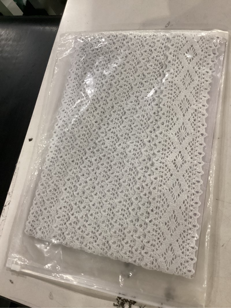 Condition photo showing Good Condition for white lace ribbon 8 yards crochet trim cotton sewing lace for crafts, gift package wrapping, bridal wedding decoration, scrapbooking supplies 2.7 inch*8yards white