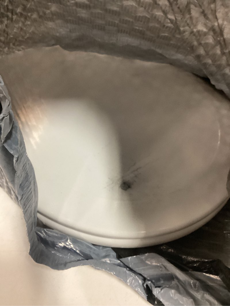 Condition photo showing As Is for bemis 1500ec 390 lift-off wood elongated toilet seat, cotton white (pack of 1)