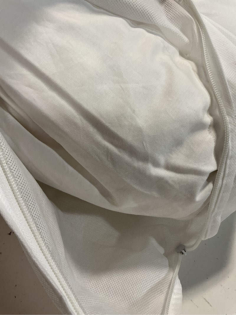 Condition photo showing As Is for lightweight premium down comforter, king/cal king, down