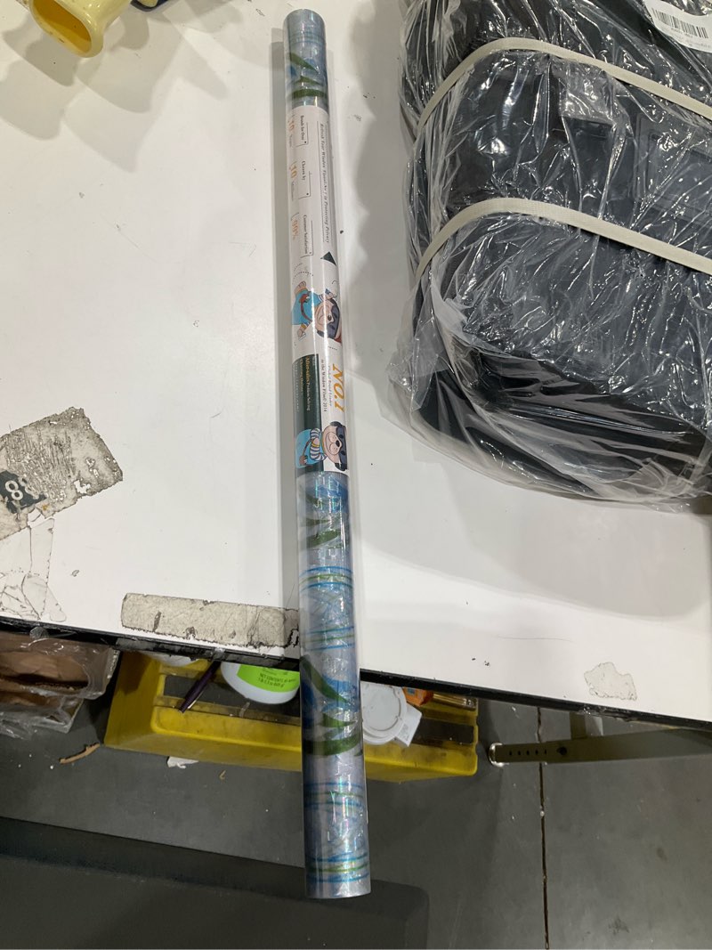 Condition photo showing New/Like New for Coavas Window Privacy Film, Stained Glass Window Film Decorative, Rainbow Static Cling Windows Coverings Film, Floral Non-Adhesive Sun Blocking Decals for Home Bathroom Door, Blue, 23.6" x 78.7" 23.6 x 78.7 Inch Blue