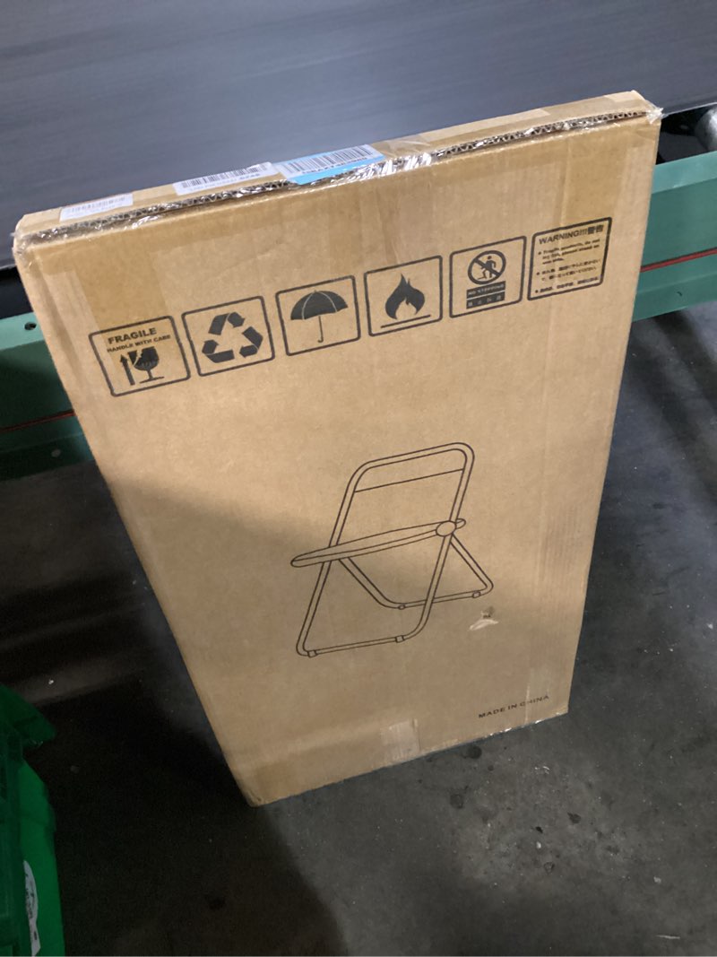 Condition photo showing New/Like New for acrylic folding chair: morden clear chrome chair - lucite crystal transparent seat - elegant stackable plastic foldable chair for dining living room vanity -clear