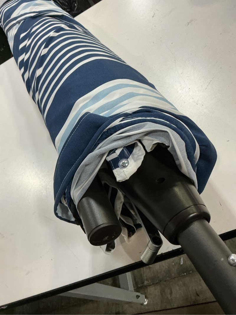 Condition photo showing Good Condition for allen + roth 9-ft aluminum blue auto-tilt market patio umbrella