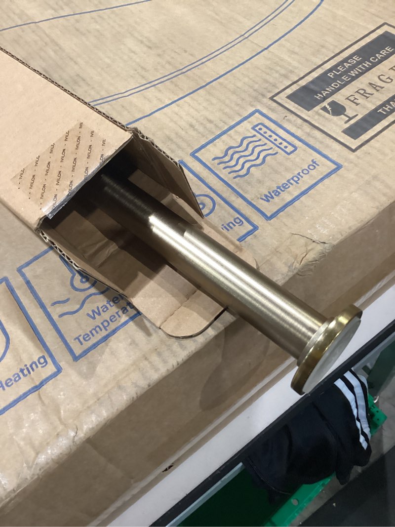 Condition photo showing Good Condition for ivilon tension curtain rod - spring tension rod for windows or shower, 36 to 54 inch. warm gold 36" to 54" warm gold