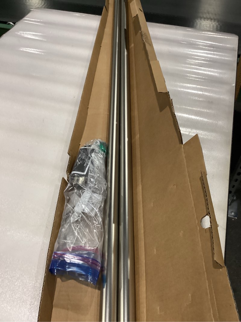 Condition photo showing As Is for Ivilon Drapery Window Curtain Rod - End Cap Style Design 1 Inch Pole. 72 to 144 Inch Color Satin Nickel 72 to 144 in.
