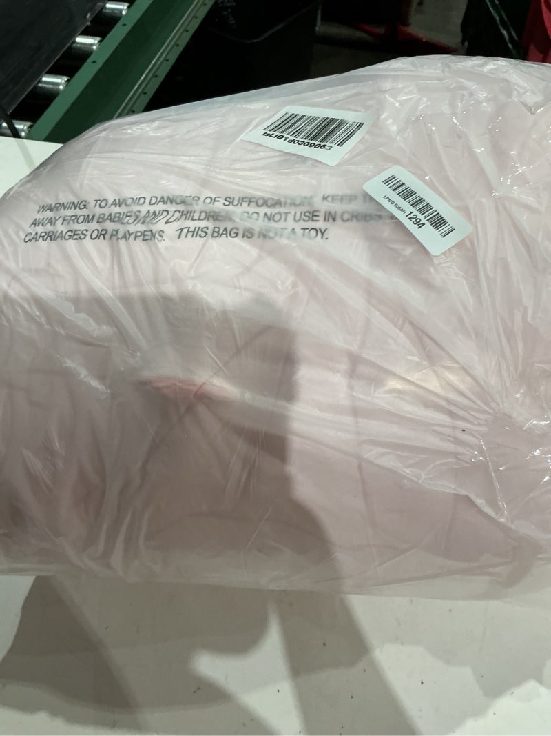 Condition photo showing Good Condition for andency super king plus ruffle comforter set, 3 pieces cute farmhouse shabby chic bedding set, soft lightweight ruffled oversized california king comforter 128x120 (1 comforter 2 pillowcases), pink pink super king plus(128''x120'')