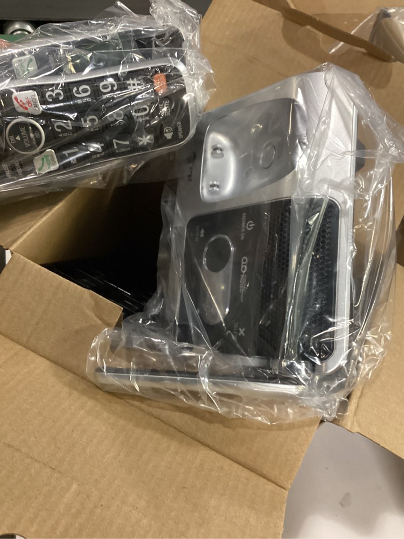 Condition photo showing Good Condition for AT&T BL102-3 DECT 6.0 3-Handset Cordless Phone for Home with Answering Machine, Call Blocking, Caller ID Announcer, Audio Assist, Intercom, and Unsurpassed Range, Silver/Black 3 Handset Phone