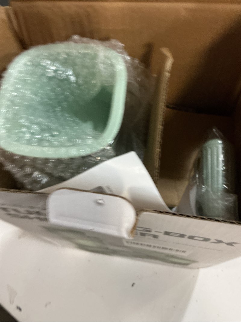 Condition photo showing Good Condition for 5 in 1 cheese grater with rotary hand crank - vegetable chopper with replaceable stainless blades, strong suction base, handle, blade storage box, easy-clean multipurpose kitchen slicer (green)