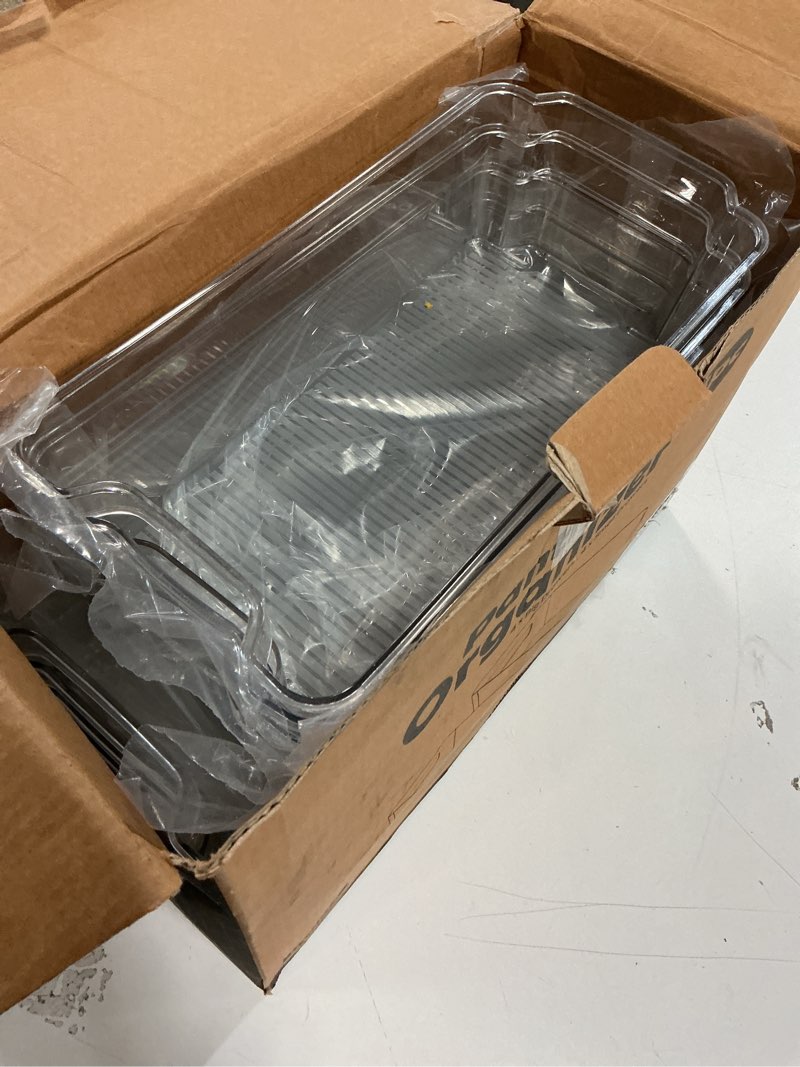 Condition photo showing Good Condition for Utopia Home Caddy Pantry Organization and Storage Bins - Set of 8 Refrigerator Organizer for Freezers, Kitchen Storage Countertops and Cabinet Organizers and Storage, Clear