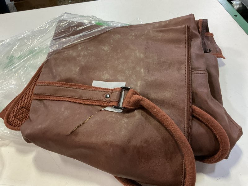 Condition photo showing As Is for seyfocnia convertible travel garment bag,carry on garment duffel bag for men women - 2 in 1 hanging suitcase suit business travel bag brown-backpack