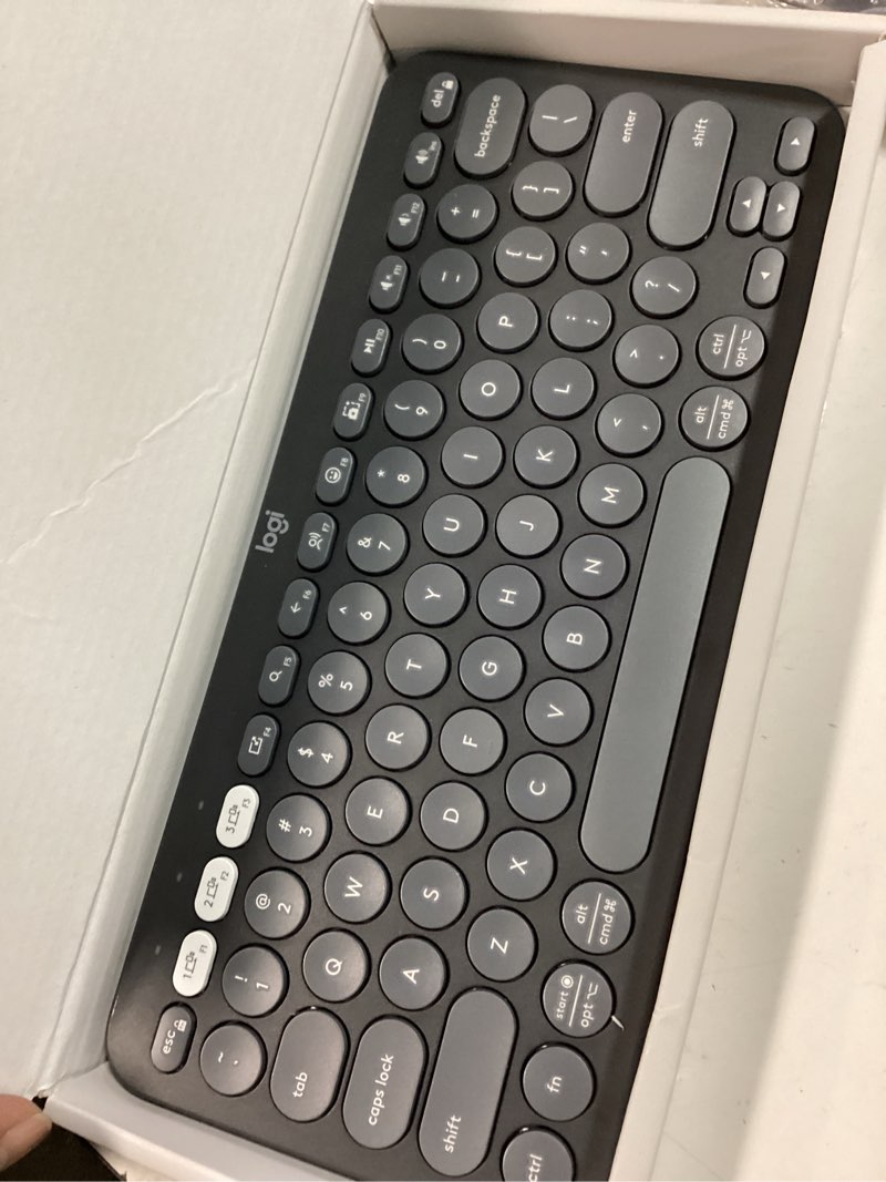 Condition photo showing Good Condition for Logitech Pebble Keys 2 K380s, Multi-Device Bluetooth Wireless Keyboard with Customizable Shortcuts, Slim and Portable, Easy-Switch for Windows, macOS, iPadOS, Android, Chrome OS - Tonal Graphite PC Keyboard Graphite