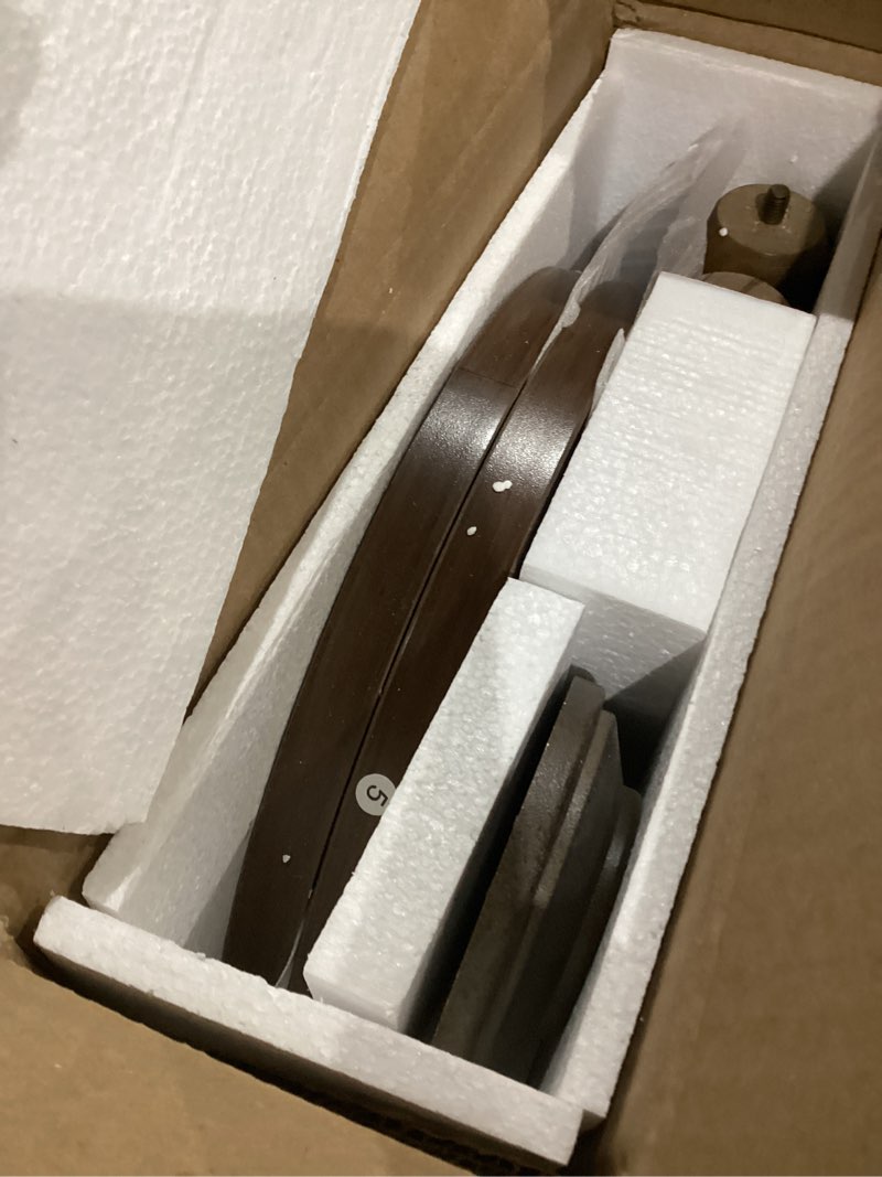 Condition photo showing Good Condition for Modern Round Small End Table for Small Spaces, Pedestal Corner Side Table with Solid Wood Leg, Vintage Couch Drink Table for Sofa, Accent Coffee Tea Table for Living Room Bedroom, Walnut