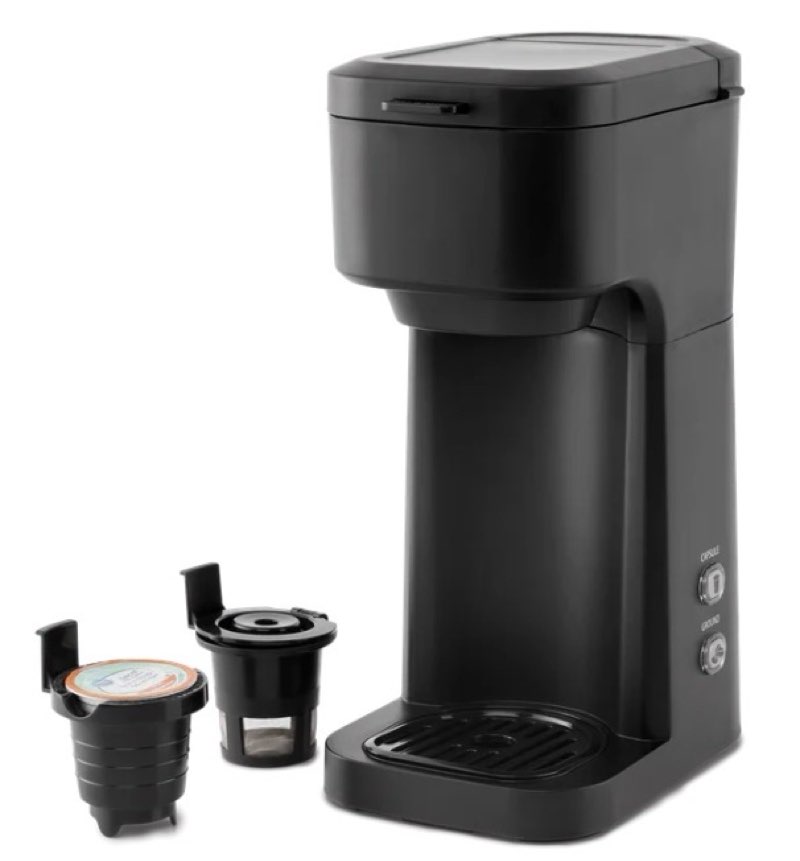 mainstays black matte single serve coffee maker