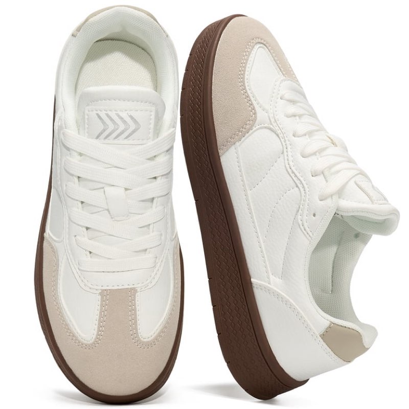 Ecetana Women's Comfortable Lace-Up Walking Sneakers Non-Slip Casual Fashion Shoes for Everyday Wear 44 