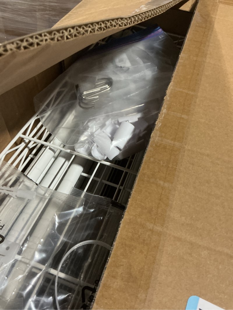 Condition photo showing As Is for HOMEFORT 6-Shelving Unit, Adjustable Wire Shelving, Metal Wire Shelf Rack Organizer for Kitchen, Pantry, Closet, Bathroom, Laundry, White, 21" W x 11" D x 69" H White 21"W x 11"D x 69"H