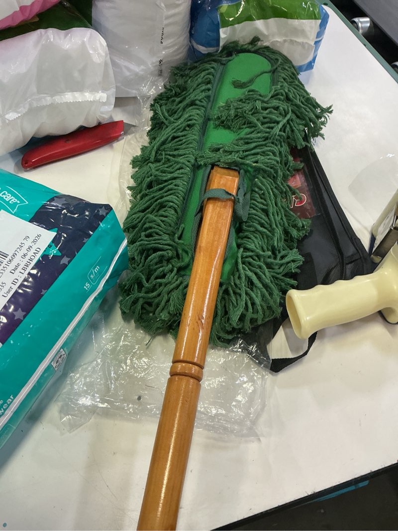 Condition photo showing Good Condition for california car duster with plastic handle and wax treated cotton mop removes auto dust scratch free (colors green)