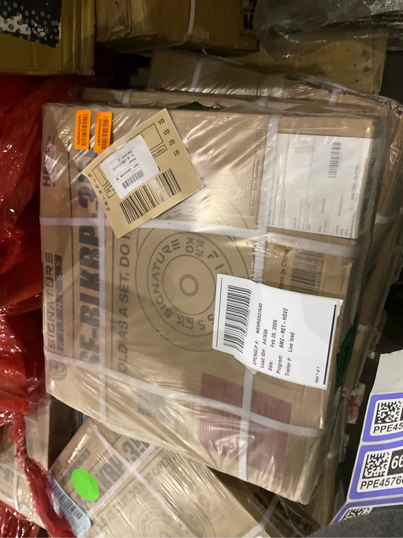 Condition photo showing New/Like New for Signature Fitness 2-Inch Cast iron bumper plate  35 lbs pair