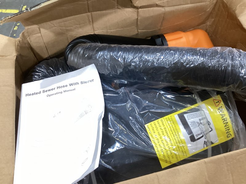 Condition photo showing Good Condition for heated 15ft rv sewer hose with heated sleeve, avoid freezing at -20°f rv waste sewer black hose with protect cover (15ft hose with cover) 15ft with cover