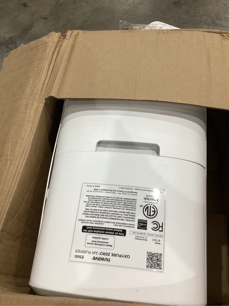 Condition photo showing As Is for nuwave oxypure zero air purifier with washable and reusable bio guard tech air filter, large room up to 2002 ft², air quality monitor, 0.1 microns, 100% capture irritants like smoke, dust, pollen e1000 dual 4-stage filters