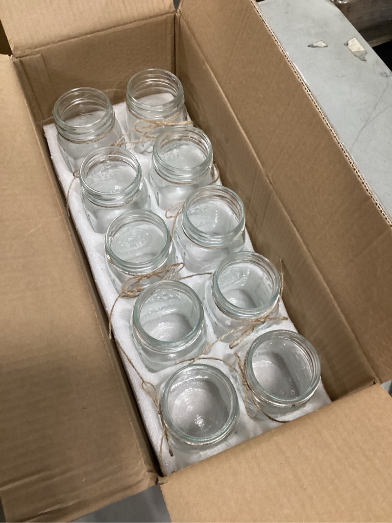 Condition photo showing As Is for flowers in mason jars for table, 10 set artificial hydrangea table centerpieces glass flowers vases decor for home party wedding farmhouse bridal shower graduation boho decorative(white)