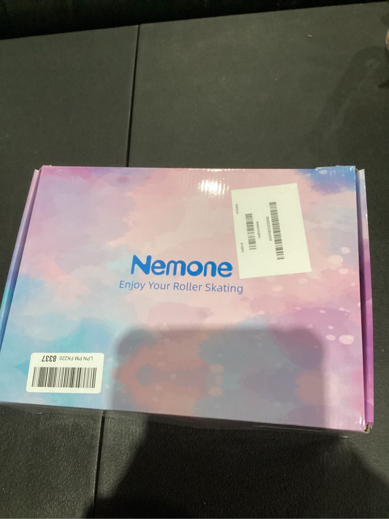 Condition photo showing Good Condition for NEMONE Mermaid 4 Size Adjustable Light up Roller Skates for Girls, Purple Blue Skates for Toddlers, Beginner Kids Butterfly Roller Skates Indoor Outdoor A- Mermaid - Blue Purple Small - Little Kid